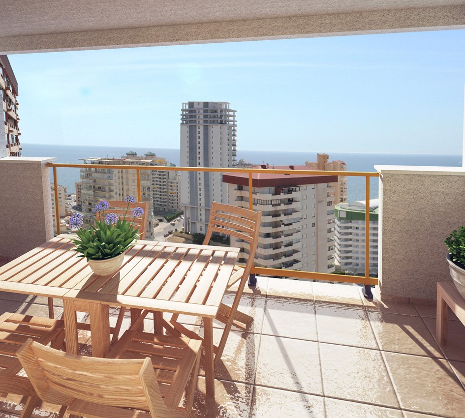 Новые апартаменты 97 кв.метров с видом на море в Кальпе