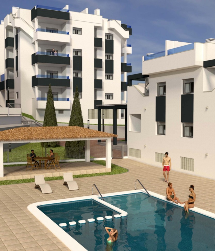 Впечатляющие апартаменты 69м2 с бассейном новострое в Ориуэла Коста