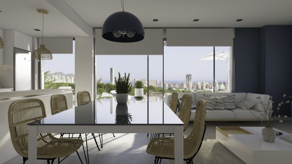 Великолепные апартаменты 209м2 с видом на море и Бенидорм