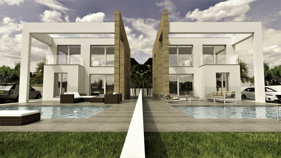 Виллы 238 кв. метров в современном стиле с бассейном и солярием в Торревьехе
